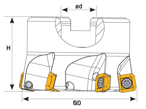NÁSTRČNÉ RYCHLOPOSUVOVÉ FRÉZY na destičky SDMT09T3.. - S CHLAZENÍM
