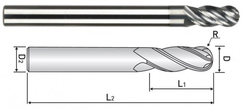 NOVÉ PRODUKTIVNÍ 4-BŘITÉ FRÉZY DO 45 HRC-KULOVÉ - NEREZ!!!