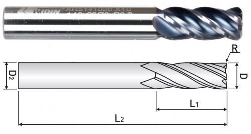 NOVÉ PRODUKTIVNÍ 4-BŘITÉ FRÉZY DO 45 HRC RÁDIUSOVÉ-DLOUHÉ - NEREZ!!!