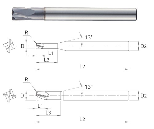 NOVINKA!!! 4-BŘITÉ RYCHLOPOSUVOVÉ RÁDIUSOVÉ FRÉZY do 55 HRC