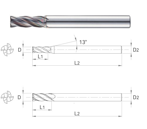 NOVINKA!!! 4-BŘITÉ FRÉZY do 55 HRC