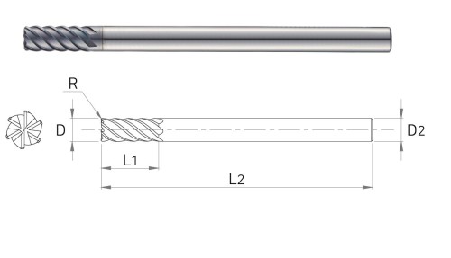 NOVINKA!!! 6-BŘITÉ 45° RÁDIUSOVÉ FRÉZY do 55 HRC