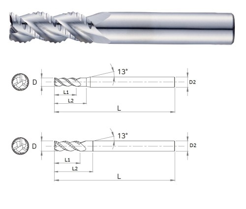 NOVINKA!!! Hrubovací 3 břité frézy pro obrábění hliníku, mědi a neželezných materiálů 45° NOVINKA!!! Hrubovací 3 břité frézy pro obrábění hliníku, mědi a neželezných materiálů 45°