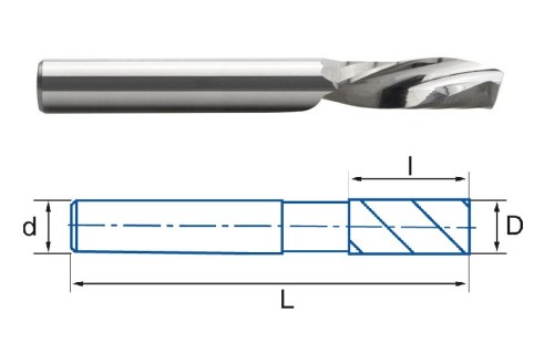 OSTRÉ LEŠTĚNÉ 1-BŘITÉ FRÉZY S LEVOTOČIVOU ŠROUBOVICÍ pro obrábění hliníku a plastu