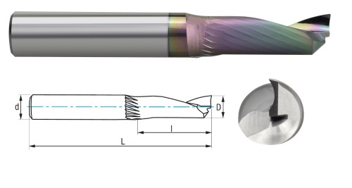 OSTRÉ LEŠTĚNÉ 1-BŘITÉ FRÉZY pro obrábění hliníku a plastu