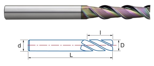 OSTRÉ LEŠTĚNÉ 2-BŘITÉ FRÉZY DLOUHÉ pro obrábění hliníku a plastu