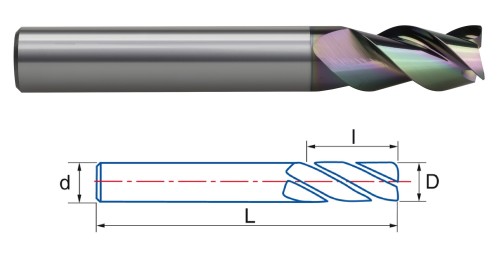 OSTRÉ LEŠTĚNÉ 3-BŘITÉ FRÉZY PRO OBRÁBĚNÍ HLINÍKU A  PLASTU