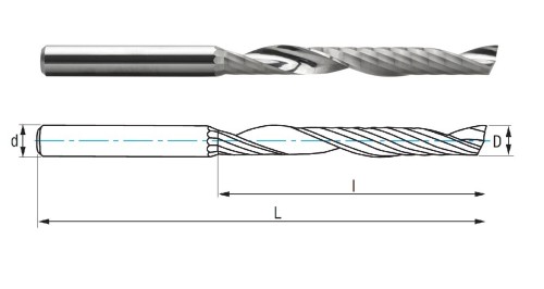 OSTRÉ LEŠTĚNÉ DLOUHÉ 1-BŘITÉ FRÉZY pro obrábění hliníku a plastu