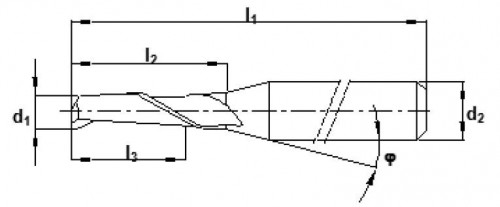 OSTRÉ LEŠTĚNÉ FRÉZY 1-BŘITÉ pro obrábění neželezných materiálů 45°