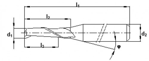 OSTRÉ LEŠTĚNÉ FRÉZY 1-BŘITÉ se speciálním DLC diamantovým povlakem pro obrábění neželezných materiálů 45°