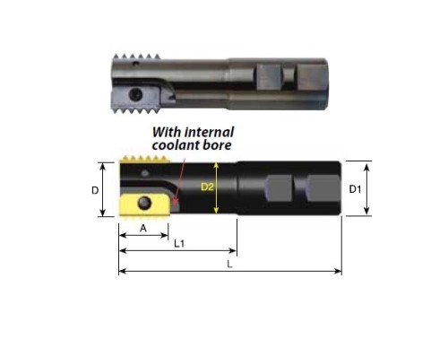 Obousměrné dvoubřité závitové stopkové frézy s chlazením