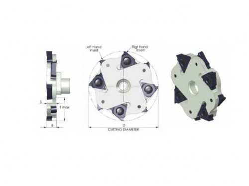 Oboustranné boční pravé frézy na srážení, závitování a zapichování