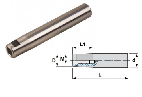 Ocelové prodloužení pro frézy se závitovým adaptérem - metrický závit
