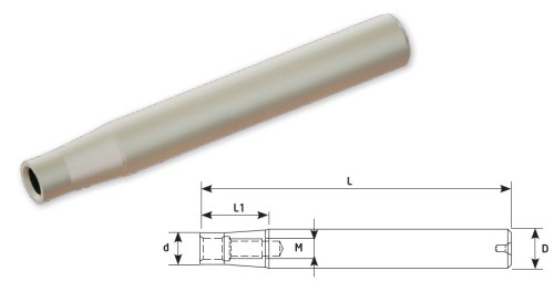 Ocelové prodloužení pro frézy se závitovým adaptérem s chlazením i bez - metrický závit