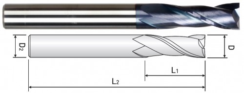 PRODLOUŽENÉ 2-BŘITÉ FRÉZY HRC55