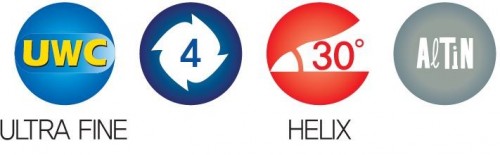 PRODLOUŽENÉ 4-BŘITÉ FRÉZY HRC65