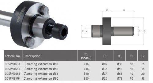 PRODLUŽOVACÍ NÁSTAVCE PRO FRÉZOVACÍ HLAVY PRO SOUSTRUHY, VHODNÉ I PRO FRÉZKY
