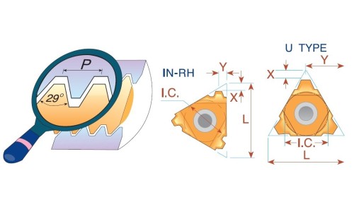 Pravé ACME 29° destičky pro pravé držáky - KARBID HBA = (H10-H25)+(S10-S25)