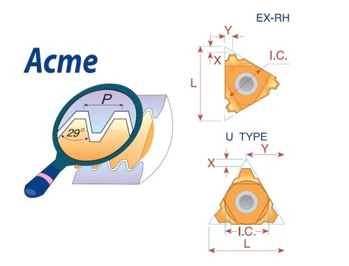 Pravé ACME 29° destičky pro pravé držáky - KARBID MXC = (K10-K20)+(P10-P25)