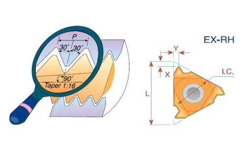 Pravé NPTF 60° destičky pro pravé držáky - KARBID MXC = (K10-K20)+(P10-P25)