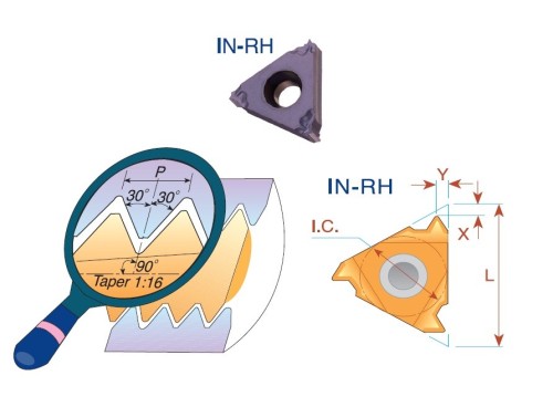 Pravé NPTF 60° destičky pro pravé držáky TYP B, broušené s lisovaným lamačem - KARBID BMA = (P20-P40)+(K20-K30)