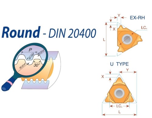 Pravé Round (RD) 30° DIN20400 destičky pro pravé držáky - KARBID BMA = (P20-P40)+(K20-K30)