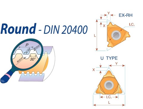 Pravé Round (RD) 30° DIN20400 destičky pro pravé držáky - KARBID MXC = (K10-K20)+(P10-P25)