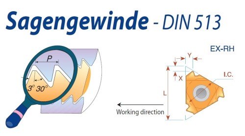 Pravé SAGENGEWINDE - SAGE 30° DIN513 destičky pro pravé držáky - KARBID BMA = (P20-P40)+(K20-K30)