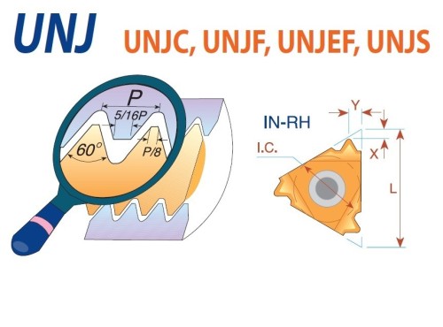 Pravé UNJ, UNJC, UNJF, UNJEF, UNJS 60° destičky pro pravé držáky - nepovlakované K20 = (K10-K30)