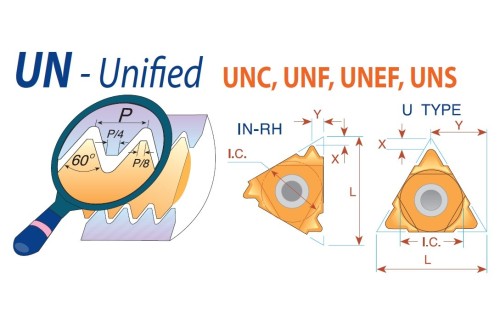Pravé UN 60°- UNC, UNF, UNEF, UNS destičky pro pravé držáky - KARBID BMA = (P20-P40)+(K20-K30)