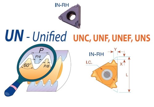 Pravé UN 60°- UNC, UNF, UNEF, UNS destičky pro pravé držáky TYP B, broušené s lisovaným lamačem - KARBID MXC = (K10-K20)+(P10-P25)