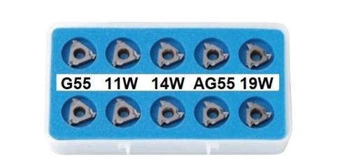 Pravé Whitworth (W) 55° destičky pro pravé vnitřní držáky - KARBID BMA = (P20-P40)+(K20-K30) v sadě