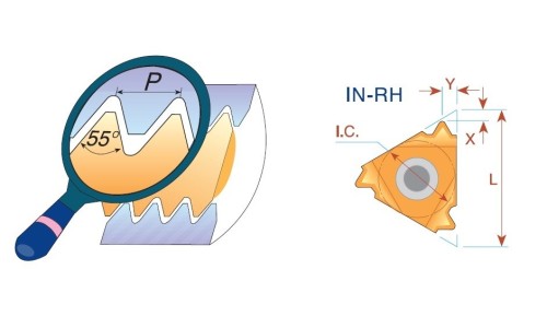 Pravé destičky částečný profil 55° pro pravé držáky - KARBID HBA = (H10-H25)+(S10-S25)