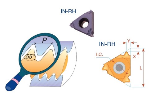 Pravé destičky částečný profil 55° pro pravé držáky TYP B, broušené s lisovaným lamačem - KARBID BMA = (P20-P40)+(K20-K30)