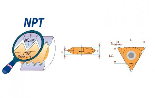 Pravé vertikální NPT 60° destičky pro pravé držáky - nepovlakované K20 = (K10-K30)