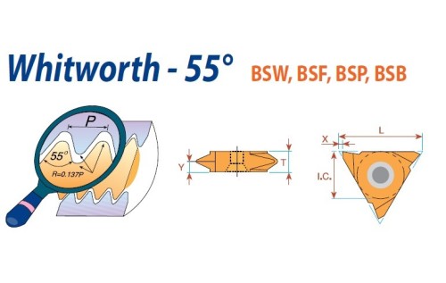 Pravé vertikální Whitworth (W) 55° destičky pro pravé držáky - nepovlakované K20 = (K10-K30)