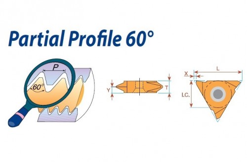 Pravé vertikální částečný profil 60° destičky pro pravé držáky - KARBID MXC = (K10-K20)+(P10-P25)