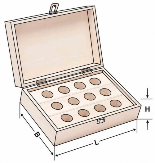 Prázdný dřevěný box pro redukční pouzdra