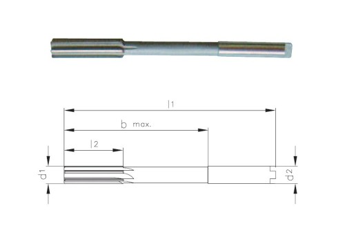 Precizní dlouhé výstružníky s přímými drážkami - H7 DIN8093, tolerance stopky = h9 S PŘIPÁJENÝMI TVRDOKOVOVÝMI BŘITY