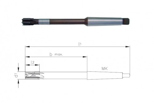 Precizní krátké výstružníky s přímými drážkami s MORSE STOPKOU - H7 DIN8051 S PŘIPÁJENÝMI TVRDOKOVOVÝMI BŘITY