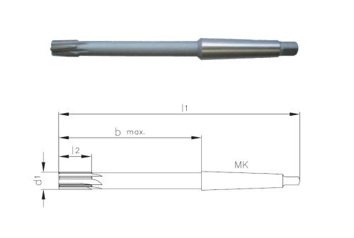 Precizní krátké výstružníky se spirálovými drážkami s MORSE STOPKOU - H7 DIN8051 S PŘIPÁJENÝMI TVRDOKOVOVÝMI BŘITY