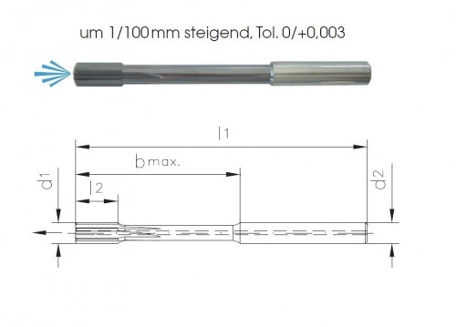 Precizní tvrdokovové přesné TiALN výstružníky s přímými drážkami - H7 S CHLAZENÍM STŘEDEM PRO SLEPÉ OTVORY - TOP SPEED (VYSOKORYCHLOSTNÍ), tolerance stopky = h6