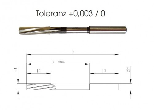Přesné HSSE strojní výstružníky se spirálovými drážkami DIN212, tolerance stopky = h6 V SADĚ 24 KS rozsah 2,98-10,02