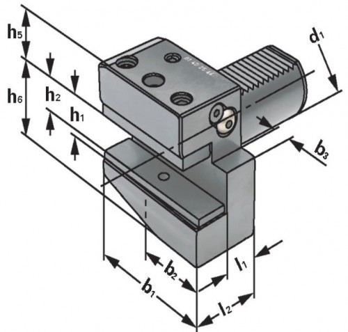RADIÁLNÍ DRŽÁK  TVAR B1-PRAVÝ, KRÁTKÝ DIN 69880-VDI