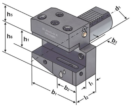 RADIÁLNÍ DRŽÁK TVAR B1-PRAVÝ, KRÁTKÝ DIN 69880-VDI S CHLAZENÍM