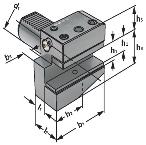 RADIÁLNÍ DRŽÁK  TVAR B2-LEVÝ, KRÁTKÝ DIN 69880-VDI