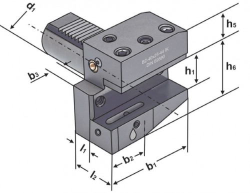 RADIÁLNÍ DRŽÁK TVAR B2-LEVÝ, KRÁTKÝ DIN 69880-VDI S CHLAZENÍM