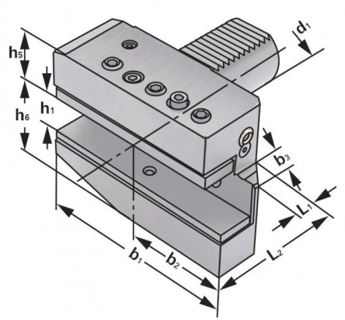 RADIÁLNÍ DRŽÁK  TVAR B5-PRAVÝ,DLOUHÝ DIN 69880-VDI