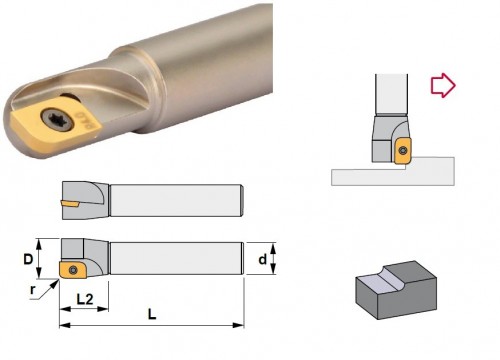 ROHOVÁ RÁDIUSOVÁ FRÉZA na destičky ADMW1503R-C..