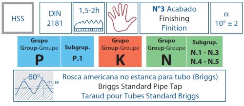 RUČNÍ ZÁVITNÍKY SAMOSTATNĚ-HSS "NPT 60°" DIN2181 Č.3=DOKONČOVACÍ RUČNÍ ZÁVITNÍKY SAMOSTATNĚ-HSS "NPT 60°" DIN2181 Č.3=DOKONČOVACÍ
